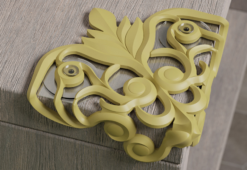 渦卷紋護角 防撞桌角 (嫩黃綠)  